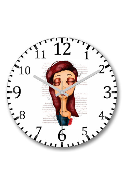 BASKI DÜNYASI Ceas de perete pentru femei care scriu poezie din sticlă de sti...