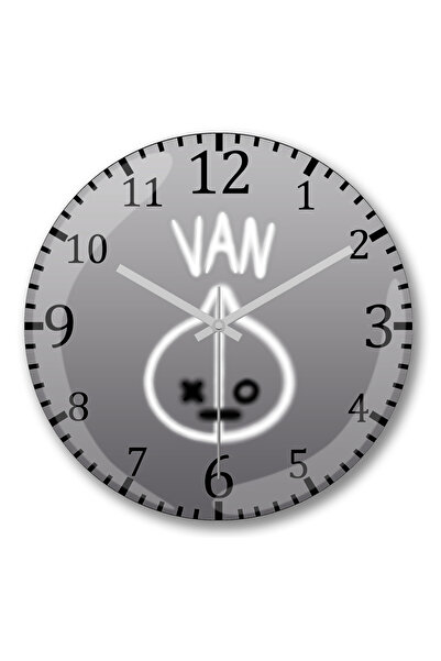 BASKI DÜNYASI Ceas de perete Bt21 Glowing Van Bts din sticlă autentică bombată