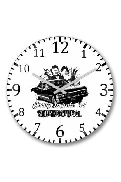 BASKI DÜNYASI ساعة حائط تشيفي إمبالا 67 من الزجاج الحقيقي المنحني