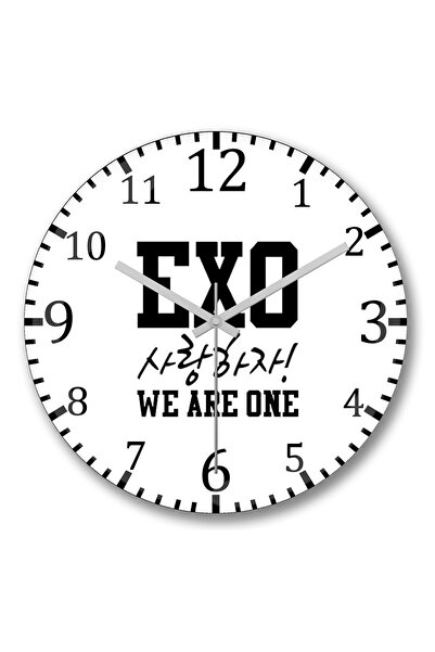 BASKI DÜNYASI Exo We Are One Wall Clock Curved Real Glass