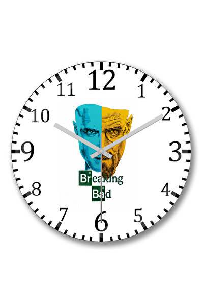 BASKI DÜNYASI ساعة حائط Breaking Bad1 من الزجاج الحقيقي المنحني