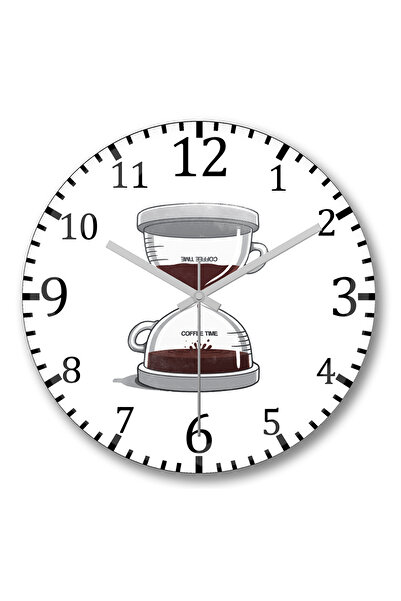 BASKI DÜNYASI Ceas de perete Coffee Time din sticlă autentică bombată