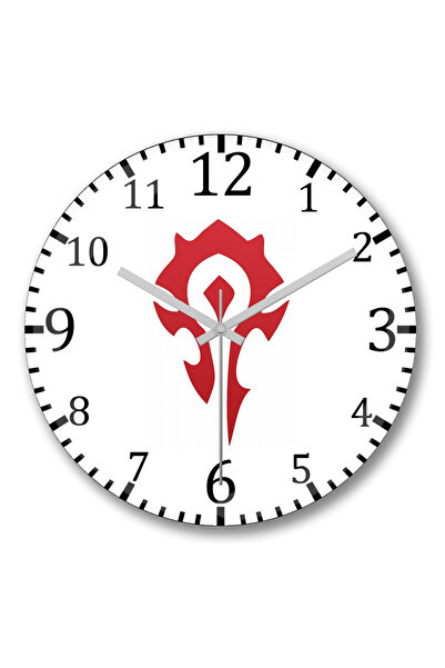 BASKI DÜNYASI لساعة حائط The Horde من الزجاج الحقيقي المنحني