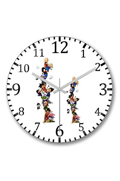 BASKI DÜNYASI ساعة حائط صغيرة من دراغون بول من الزجاج الحقيقي المنحني