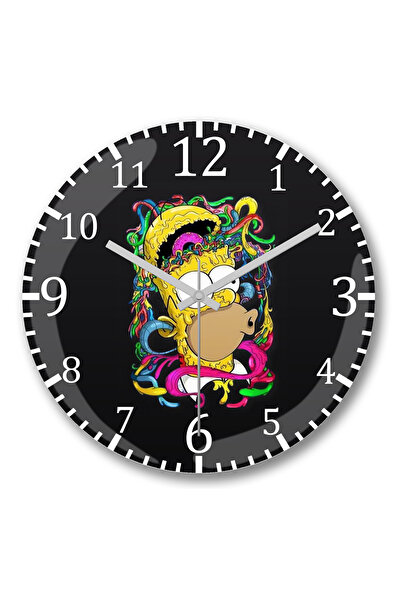 BASKI DÜNYASI Ceas de perete The Simpsons Sticlă reală curbată