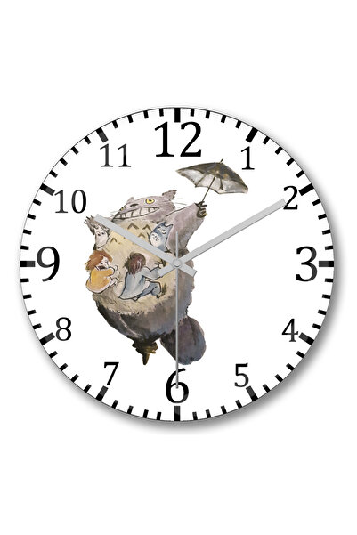 BASKI DÜNYASI Ceas de perete Totoro Takes Flight din sticlă autentică bombată