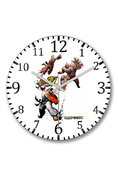 BASKI DÜNYASI ساعة حائط ستريت فايتر تشون لي من الزجاج الحقيقي المنحني