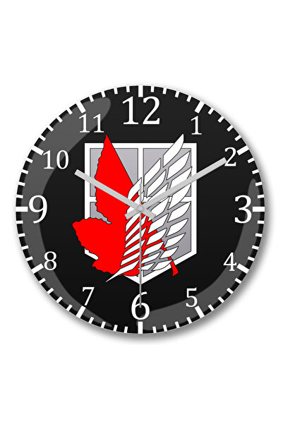 BASKI DÜNYASI ساعة حائط Attack On Titan Attack On Angel من الزجاج الحقيقي المنحني