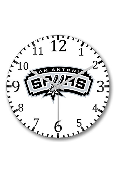 BASKI DÜNYASI Ceas de perete San Antonio Spurs Sticlă reală curbată