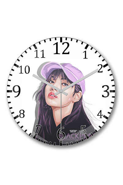 BASKI DÜNYASI Ceas de perete Blackpink Lisa din sticlă autentică bombată