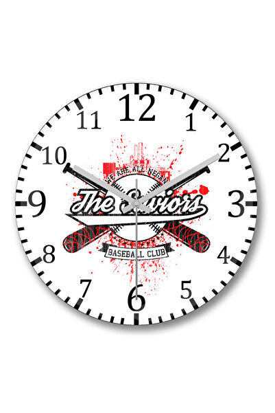 BASKI DÜNYASI ساعة حائط نادي البيسبول المنقذون من الزجاج الحقيقي المنحني