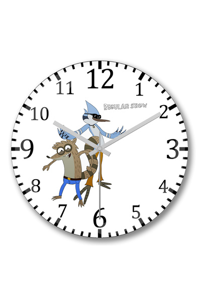 BASKI DÜNYASI Ceas de perete Regular Show Sticlă reală curbată