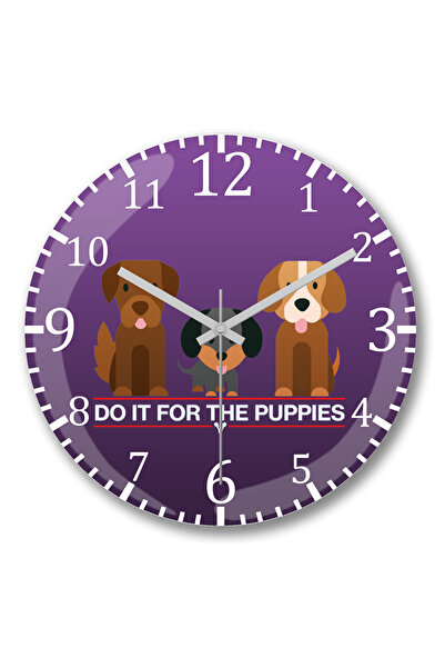 BASKI DÜNYASI Ceas de perete Destiny Do It For The Puppies Pug Köğek din stic...
