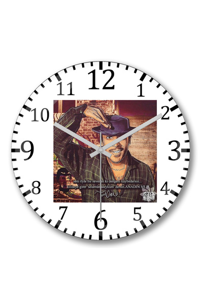 BASKI DÜNYASI ساعة حائط عمر السياحية من الزجاج الحقيقي المنحني