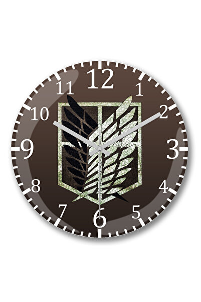 BASKI DÜNYASI ساعة حائط من الزجاج الحقيقي المنحني من Attack On Titan Scouting Legion