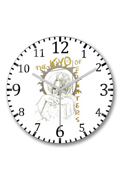 BASKI DÜNYASI ساعة حائط كيو أوف فايترز من الزجاج الحقيقي المنحني