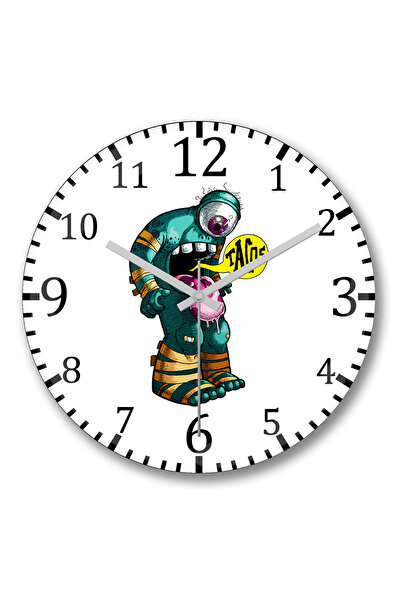 BASKI DÜNYASI كل الجسم يريد التاكو ساعة حائط من الزجاج الحقيقي المنحني