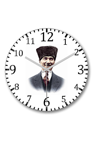 BASKI DÜNYASI Ceas de perete Ataturk5 din sticlă autentică bombată
