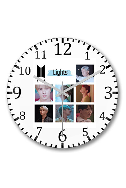 BASKI DÜNYASI Ceas de perete BTS Lights Teaser din sticlă autentică bombată