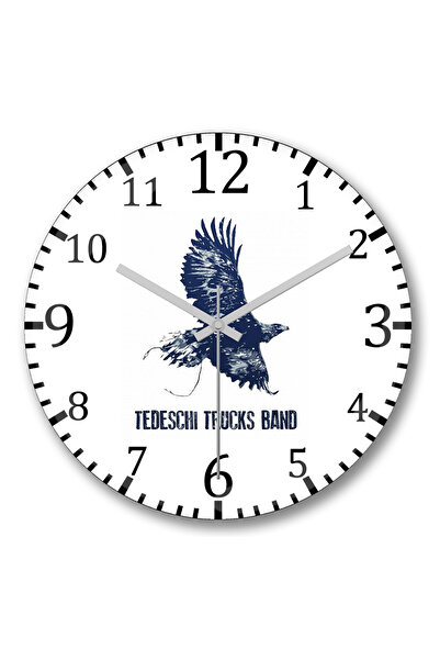 BASKI DÜNYASI ساعة حائط بسوار شاحنات تيديشي من الزجاج الحقيقي المنحني