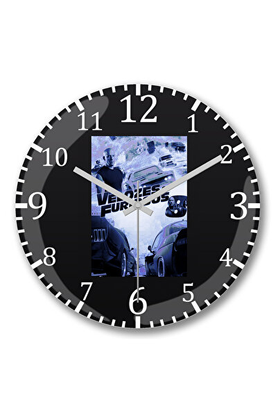 BASKI DÜNYASI ساعة حائط Velozes e Furiosos من الزجاج الحقيقي المنحني