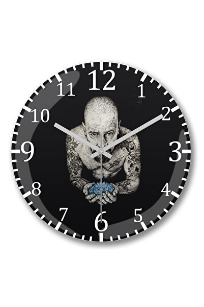 BASKI DÜNYASI Ceas de perete cu tatuaj Heinsenberg din sticlă autentică bombată