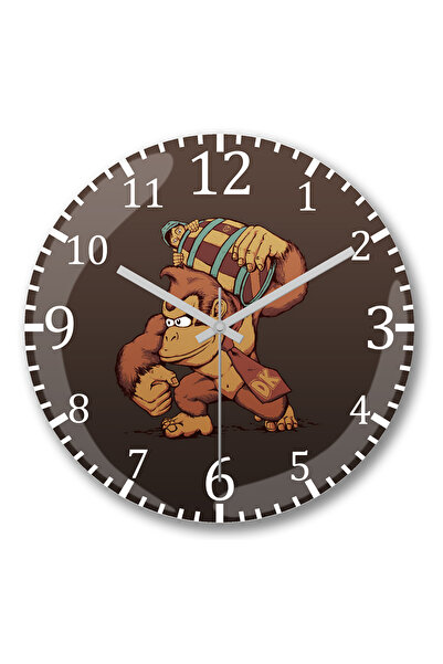 BASKI DÜNYASI Ceas de perete Varil și Gorilă din sticlă autentică bombată