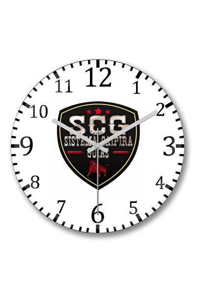 BASKI DÜNYASI ساعة حائط Scg System Caipira من الزجاج الحقيقي المنحني