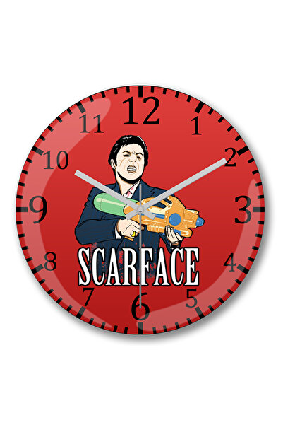 BASKI DÜNYASI Ceas de perete Scarface din sticlă autentică bombată