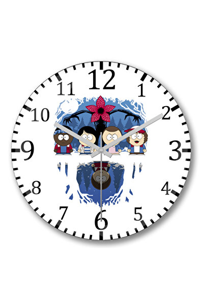 BASKI DÜNYASI ساعة حائط سترانجر ثينغز سترانجر بارك من الزجاج الحقيقي المنحني