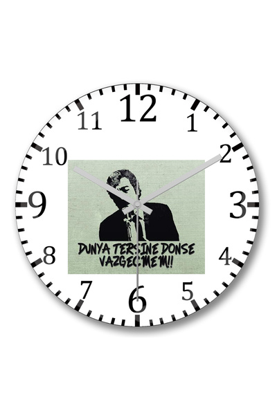 BASKI DÜNYASI Ceas de perete Müslüm Gürses din sticlă autentică bombată