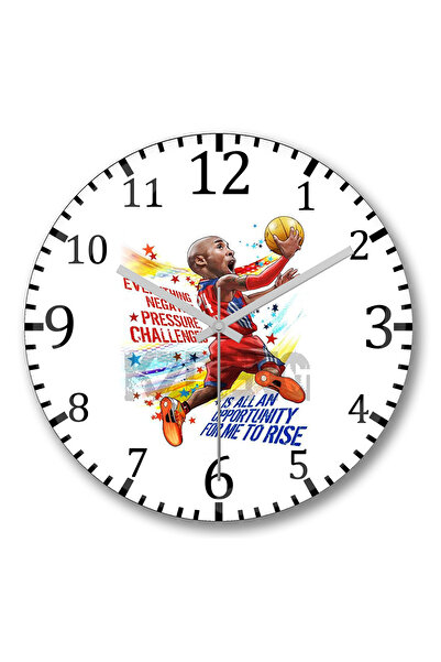 BASKI DÜNYASI Ceas de perete For Me To Rise Kobe Bryant din sticlă autentică ...