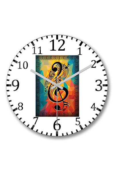 BASKI DÜNYASI Lota Sol Anahtar Ceas de perete muzical din sticlă autentică bo...