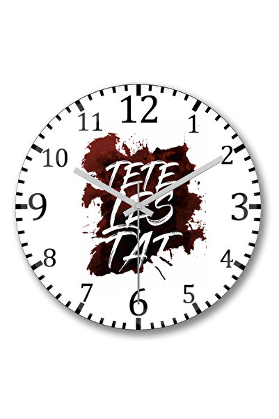 BASKI DÜNYASI ساعة حائط Tetelestai من الزجاج الحقيقي المنحني