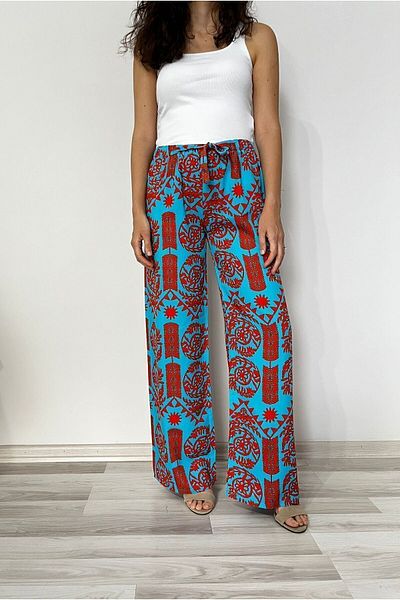 520CK Summer Viscose Women's Trousers - Wide Leg Plaszo