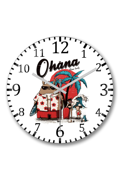 BASKI DÜNYASI ساعة حائط أوهانا من الزجاج الحقيقي المنحني