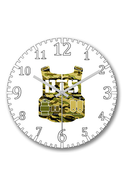 BASKI DÜNYASI ساعة حائط BTS Army1 من الزجاج الحقيقي المنحني