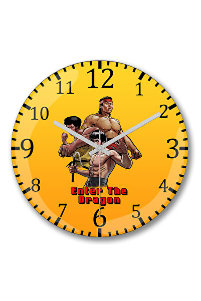 BASKI DÜNYASI أدخل ساعة حائط التنين المنحنية من الزجاج الحقيقي