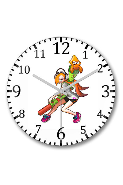 BASKI DÜNYASI ساعة حائط سبلاتون سكويد كيدز سكواد من الزجاج الحقيقي المنحني