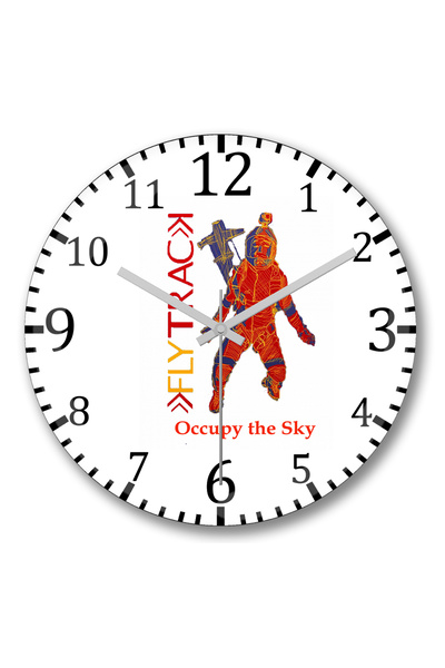 BASKI DÜNYASI Ceas de perete Flytrack Occupy The Sky din sticlă autentică bom...
