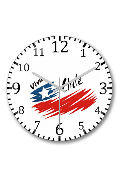 BASKI DÜNYASI ساعة حائط فيفا تشيلي من الزجاج الحقيقي المنحني