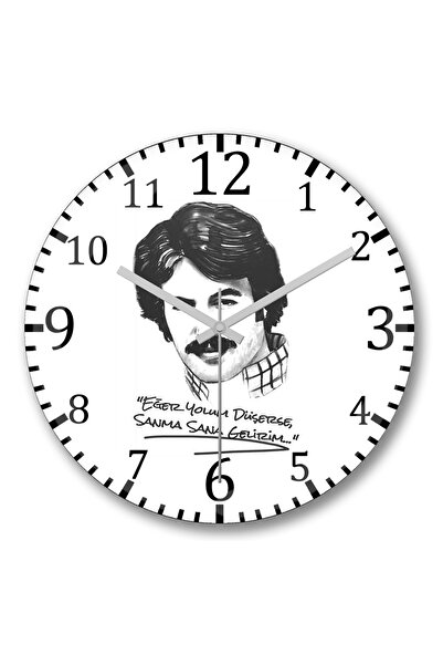 BASKI DÜNYASI Ceas de perete Ferdi Tayfur Söz Duvar Saati Bombeli Gercek Cam