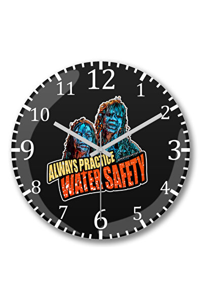 BASKI DÜNYASI Ρολόι τοίχου Creepshow Always Practice Water Safety με κυρτό πρ...