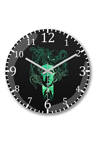 BASKI DÜNYASI Ceas de perete Cthulhu Night din sticlă autentică bombată