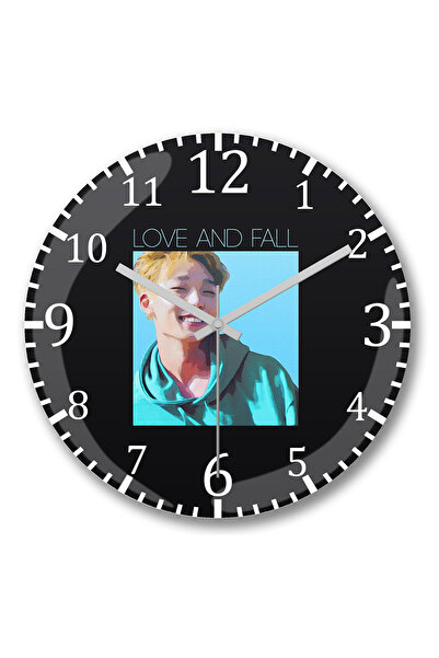 BASKI DÜNYASI ساعة حائط بوبي لاف آند فال من الزجاج الحقيقي المنحني