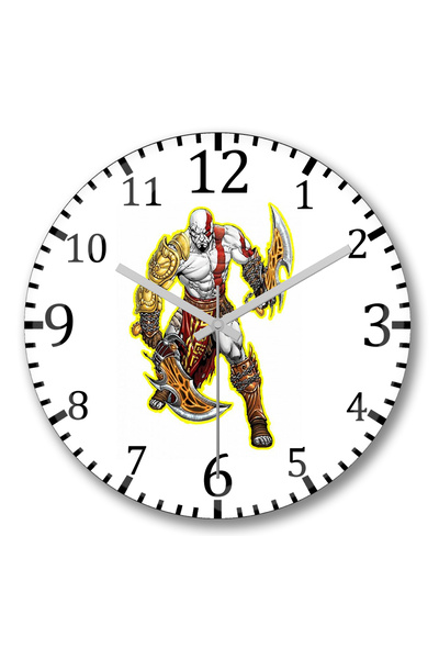 BASKI DÜNYASI ساعة حائط إله الحرب من الزجاج الحقيقي المنحني