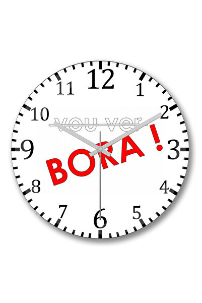 BASKI DÜNYASI Menos Vou Ver ساعة حائط من الزجاج الحقيقي المنحني