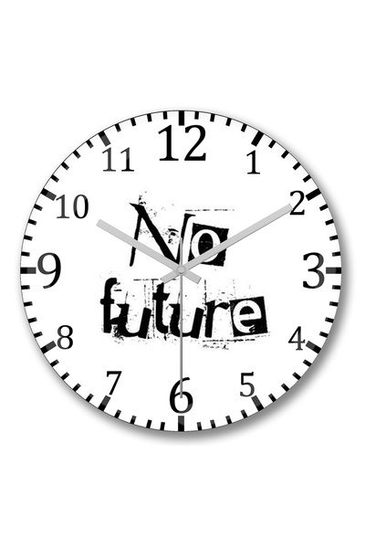 BASKI DÜNYASI Ceas de perete No Future din sticlă autentică bombată