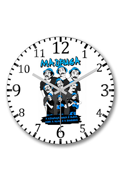 BASKI DÜNYASI ساعة حائط Madruga من الزجاج الحقيقي المنحني