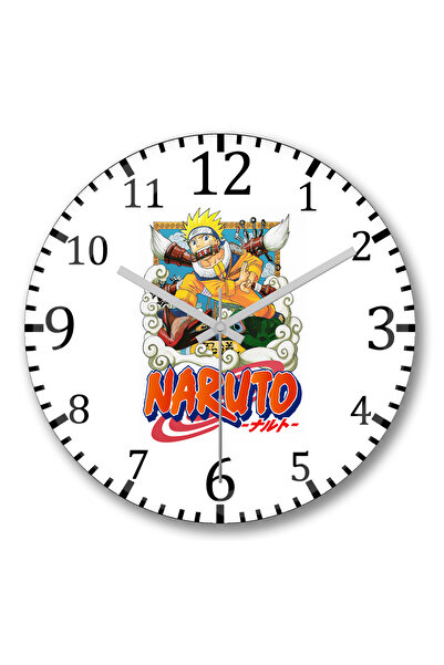 BASKI DÜNYASI ساعة حائط اوزوماكي ناروتو أنيمي ناروتو كلاسيكو من الزجاج الحقيقي المنحني